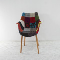 Высокое качество деревянный стул с красочной мягкой ткани сиденья